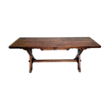Superb Vintage Brutalist table from the 60s in solid wood
