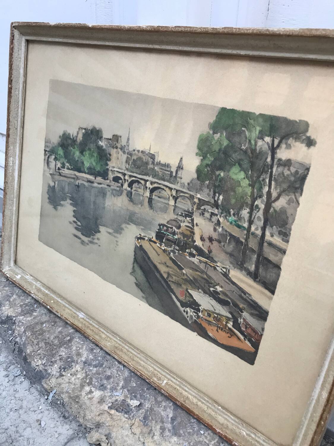 Aquarelle début 20ème siècle le Pont Neuf signée « Henry »