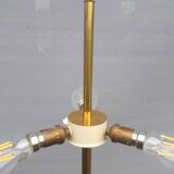 Brass floor lamp with neo-classical 3-light shelf