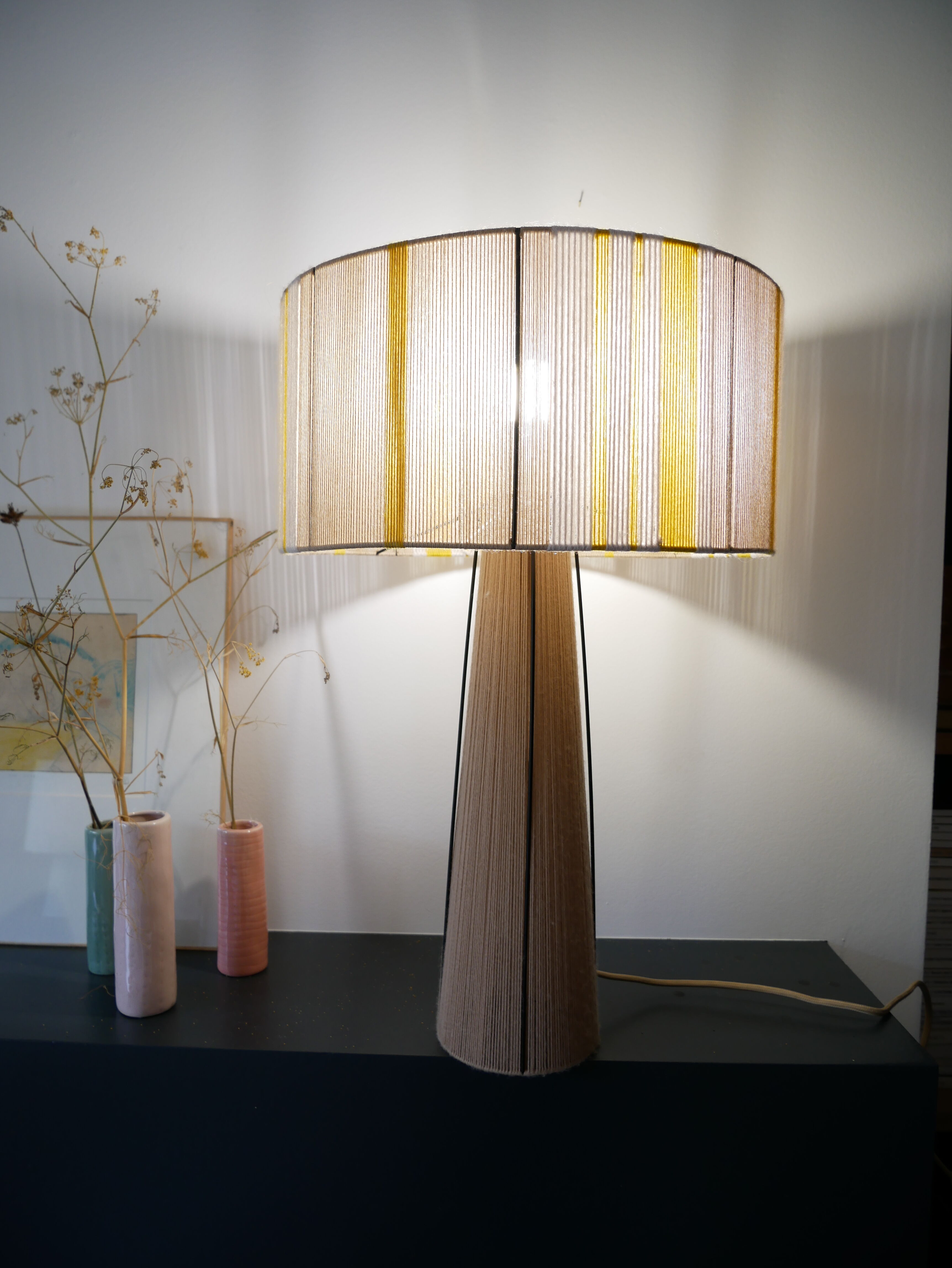Vera model table lamp - hand-woven lamps - Unique lampshade in woven yarn - suspension t