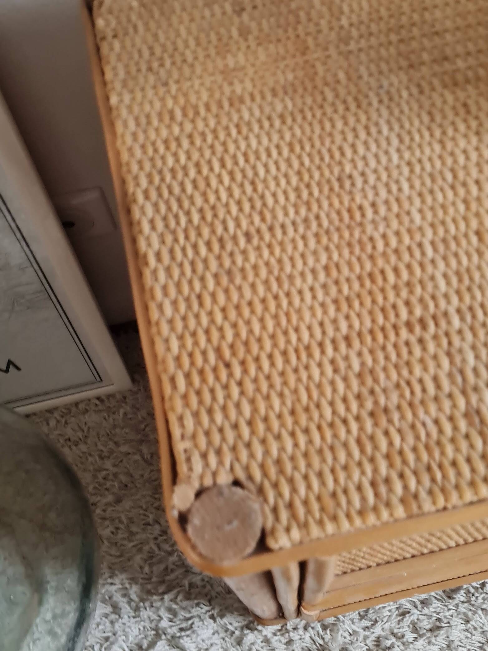 Vintage rattan chest of drawers circa 1970s