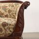 Antique Louis-Philippe canapé in walnut and fabric, Italy, 19th century