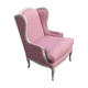 White painted armchair covered in Lilac colour  material