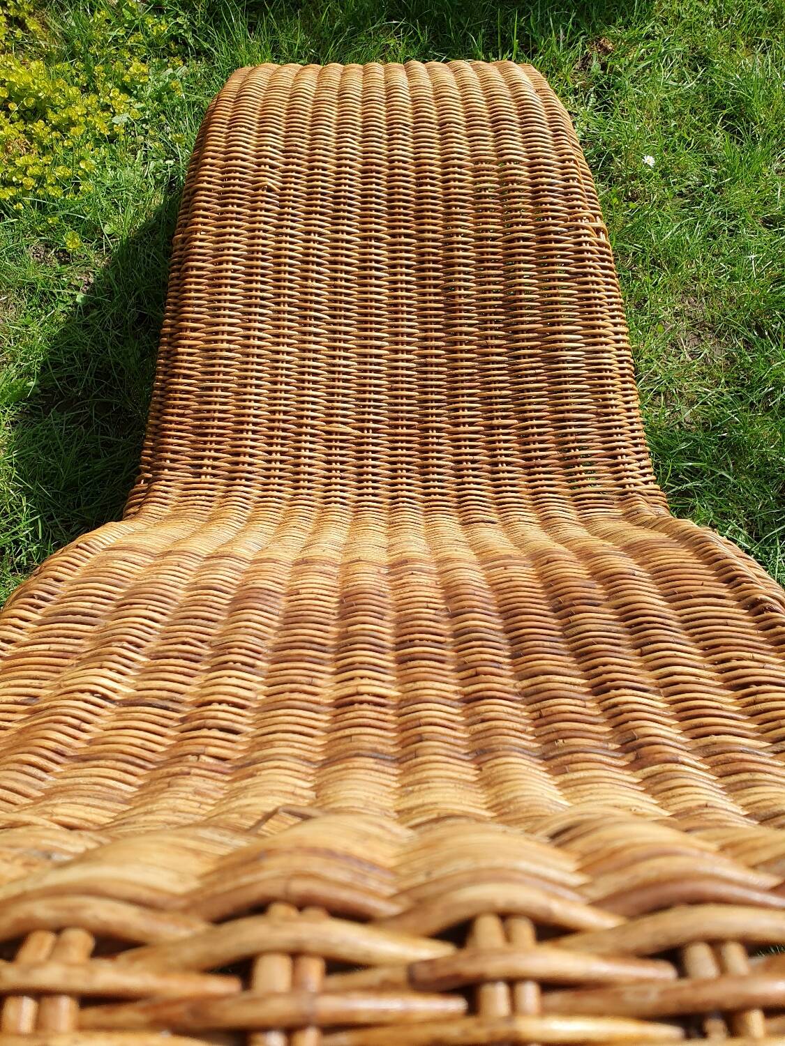 Karlskrona rattan chaise longue by Karl Malmvall for Ikea