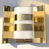 Pair of Hans-Agne Jakobsson V334/1 wall lamps in brass and opaline plastic