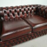 Convertible leather chesterfield sofa