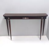 Vintage Ebonized Beech Console Table by Paolo Buffa with Glass Top, Italy