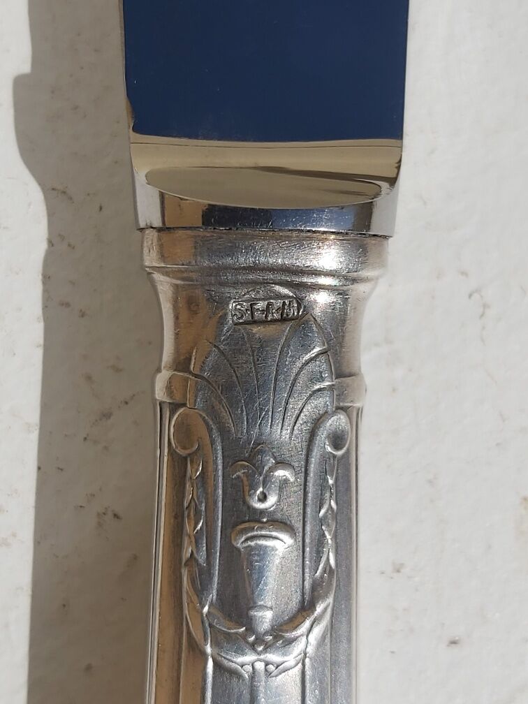 Set of 24 SFAM silver metal knives with stainless steel blades