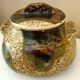 Vegetable dish, covered pot, glazed ceramic art, 1970s, signature to be identified
