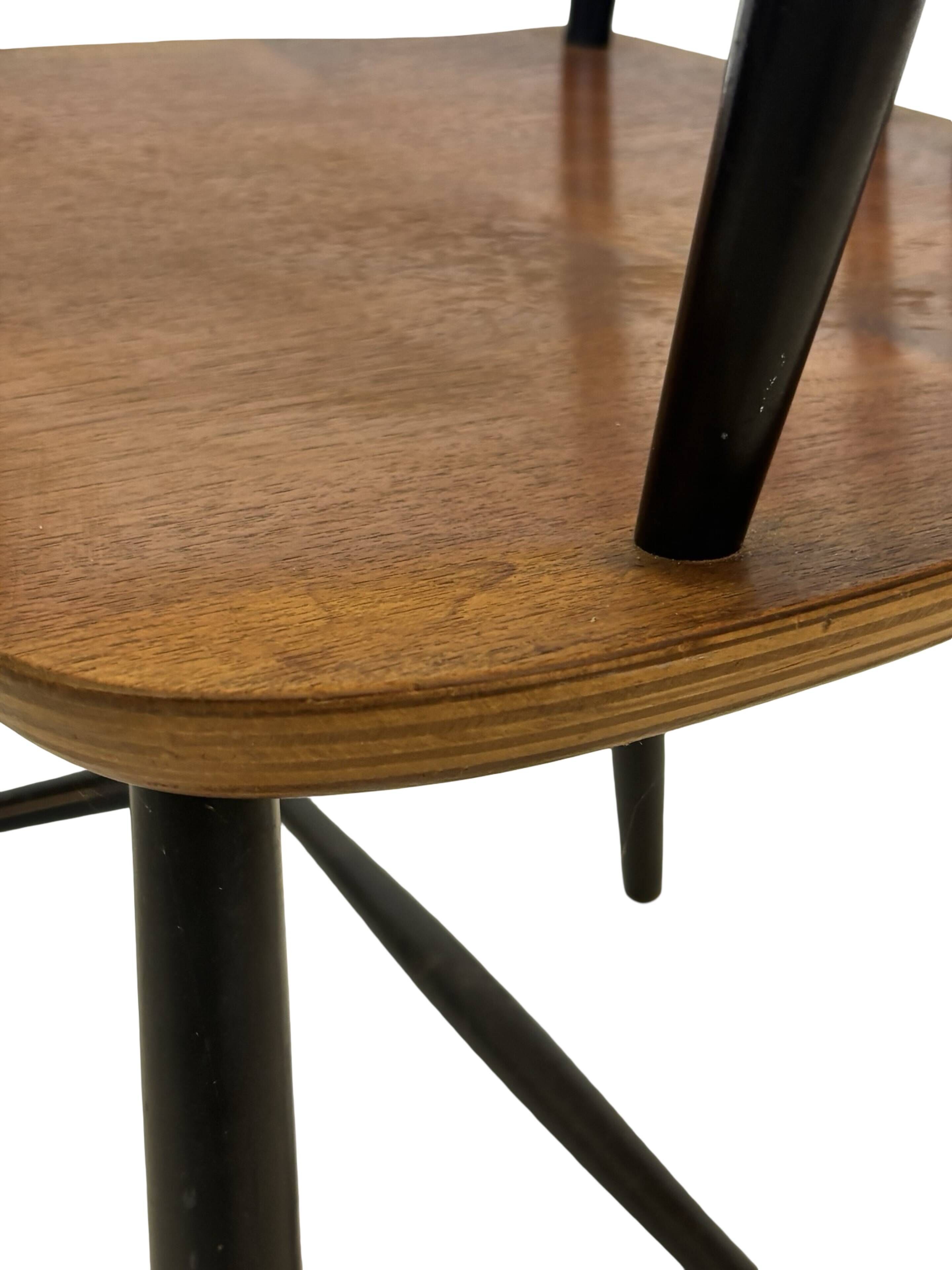 Vintage Danish spindle chair from the 1960s, Tapiovaara style armrests