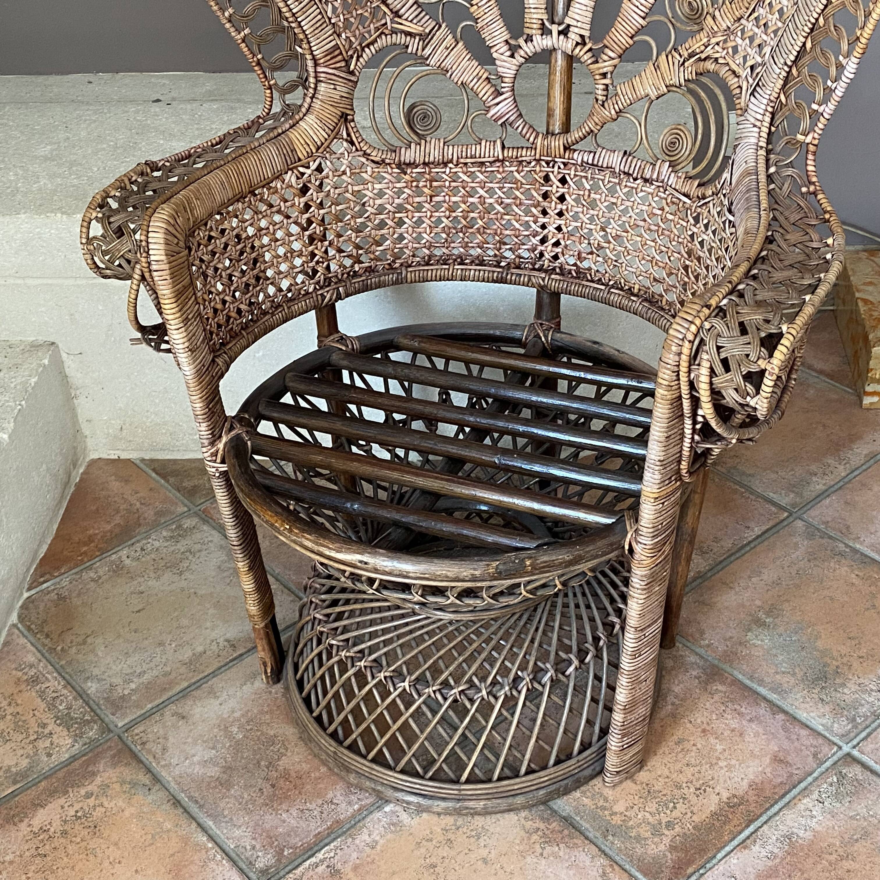 Emmanuelle rattan armchair. 1970.