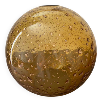 Large amber globe with glittery bubbles