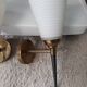 Pair of brass and opaline wall lamps from the 50/60