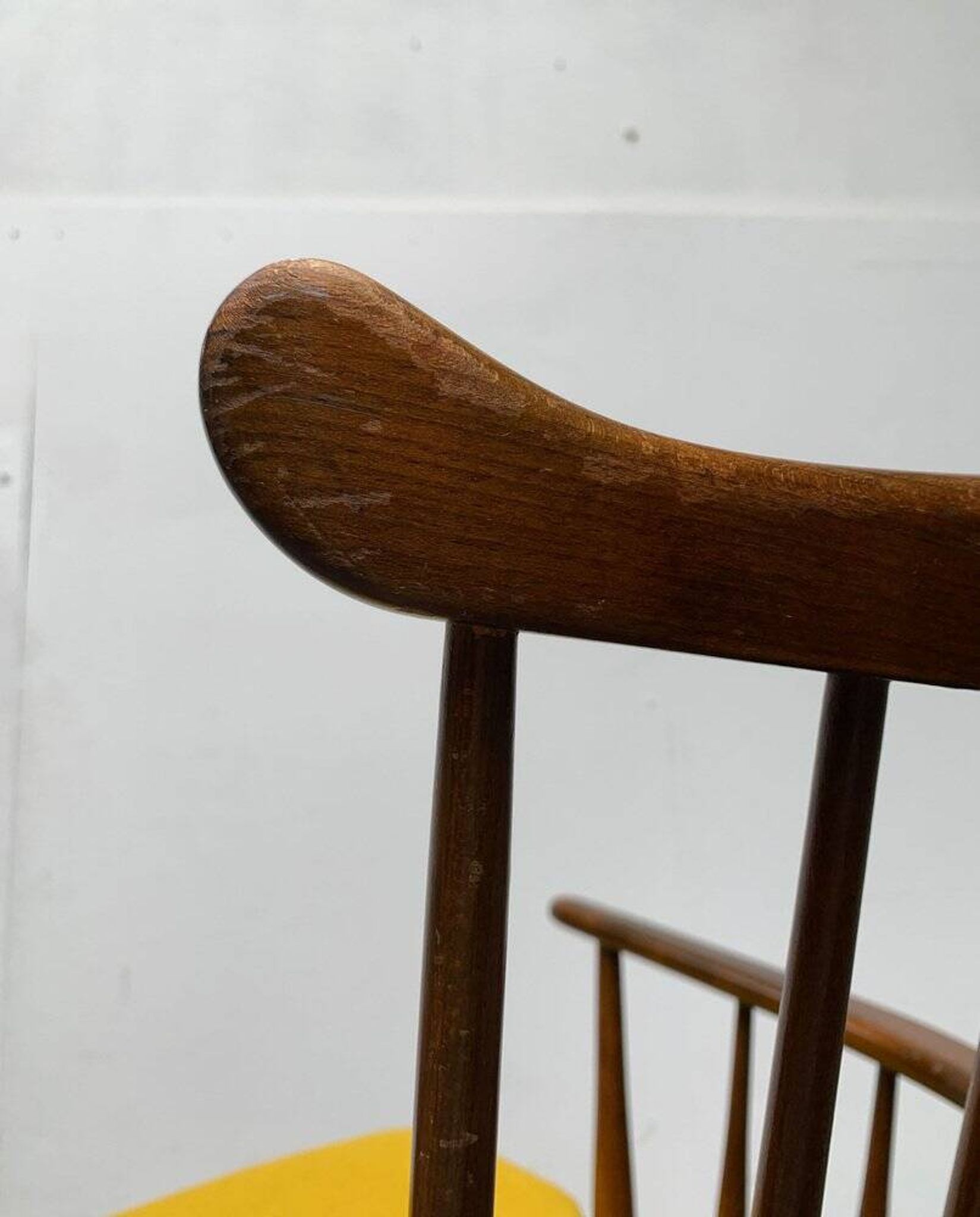 Mid-century rocking chair with new Kvadrat cushion by Børge Mogensen for FDB Møbler, 1960s.
