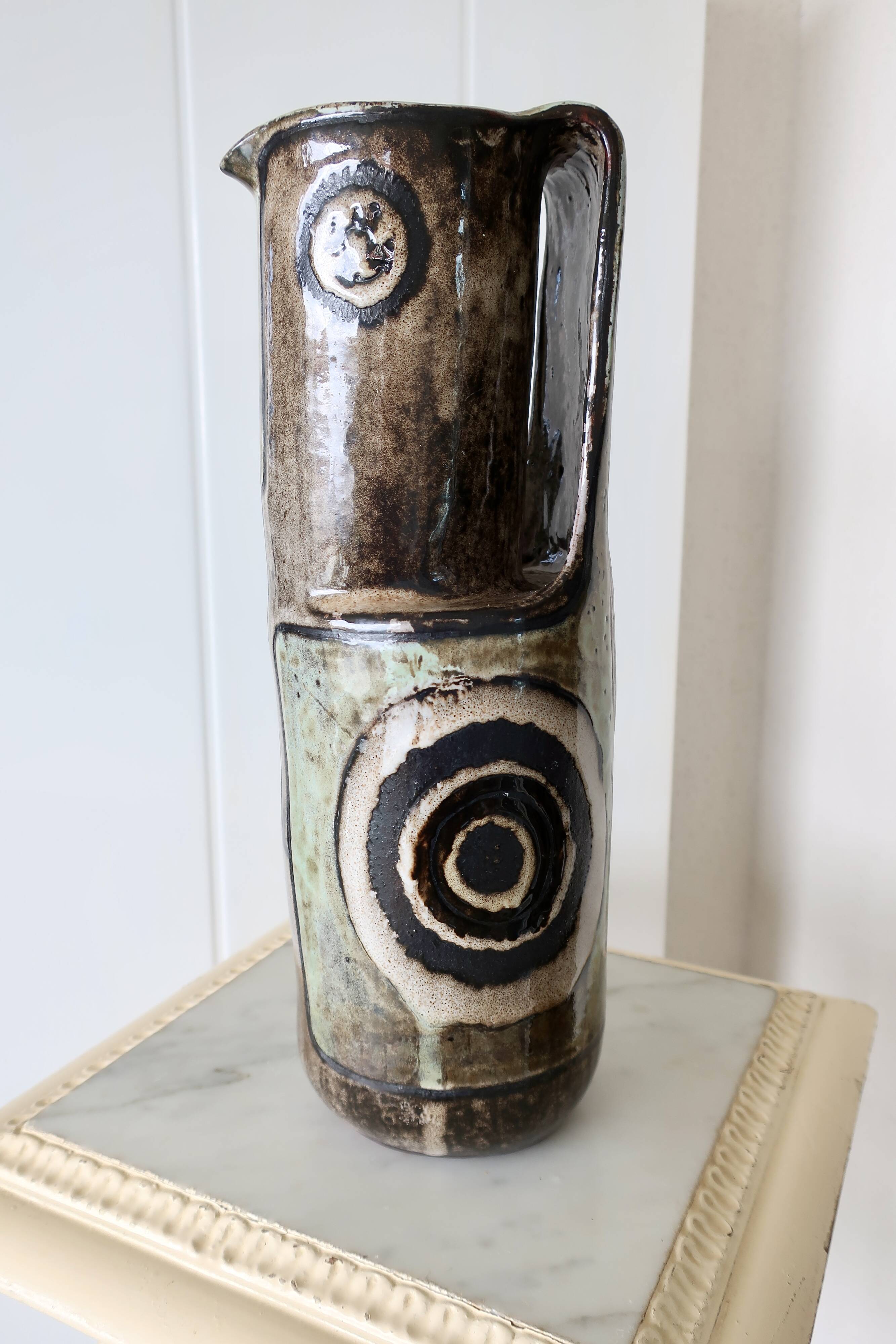 Paul Quéré & Ariane Mathieu Rare Zoomorphic Pitcher Signed, Dated, Numbered 3 out of 20