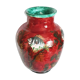 Vase décor de poissons émail rouge