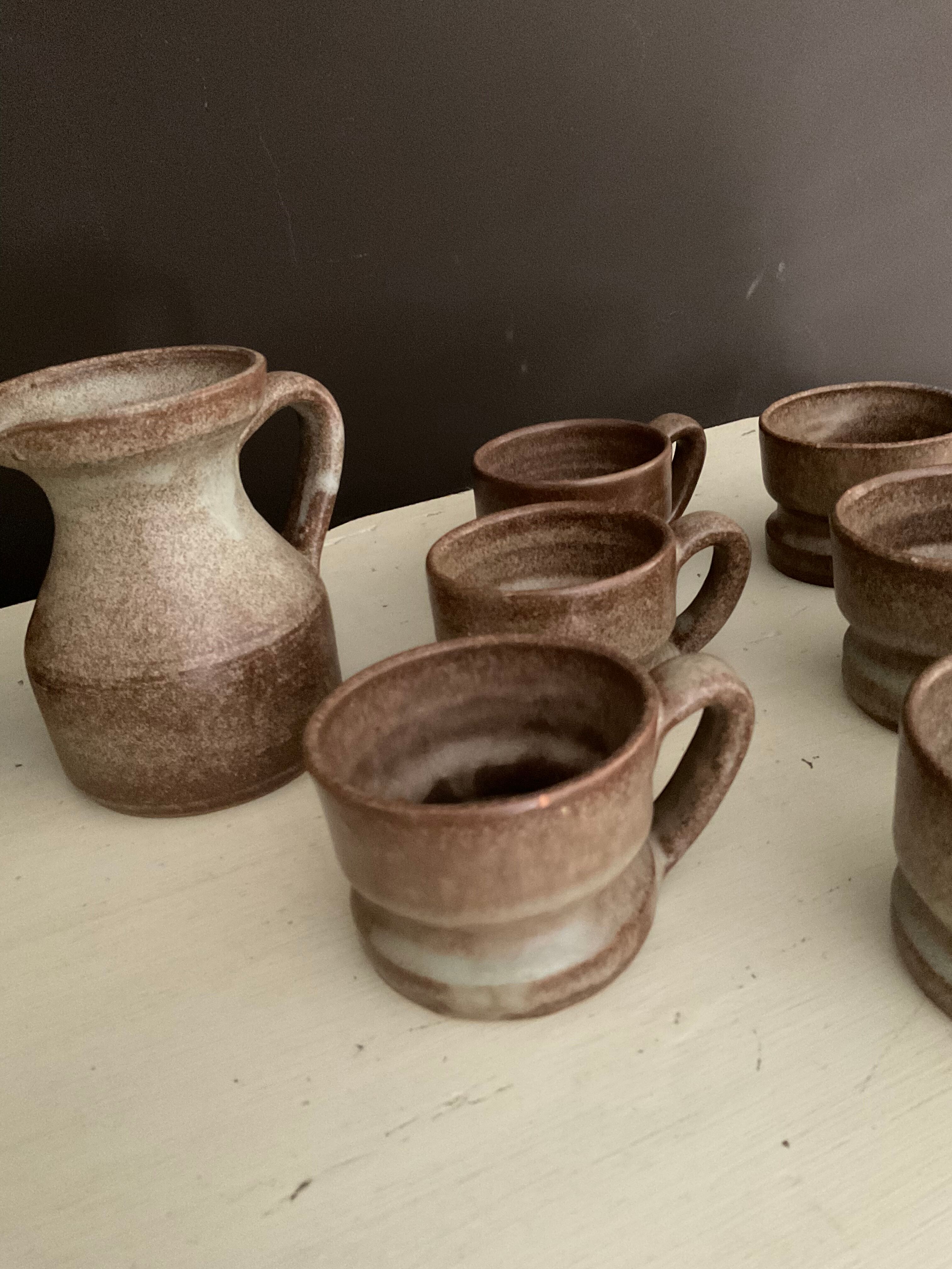 Stoneware coffee service. Vallauris.vintage