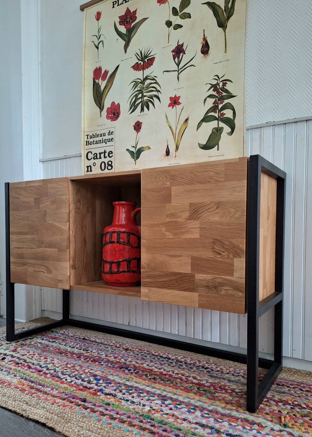 Hiba oak and industrial metal sideboard from La Redoute Interiors