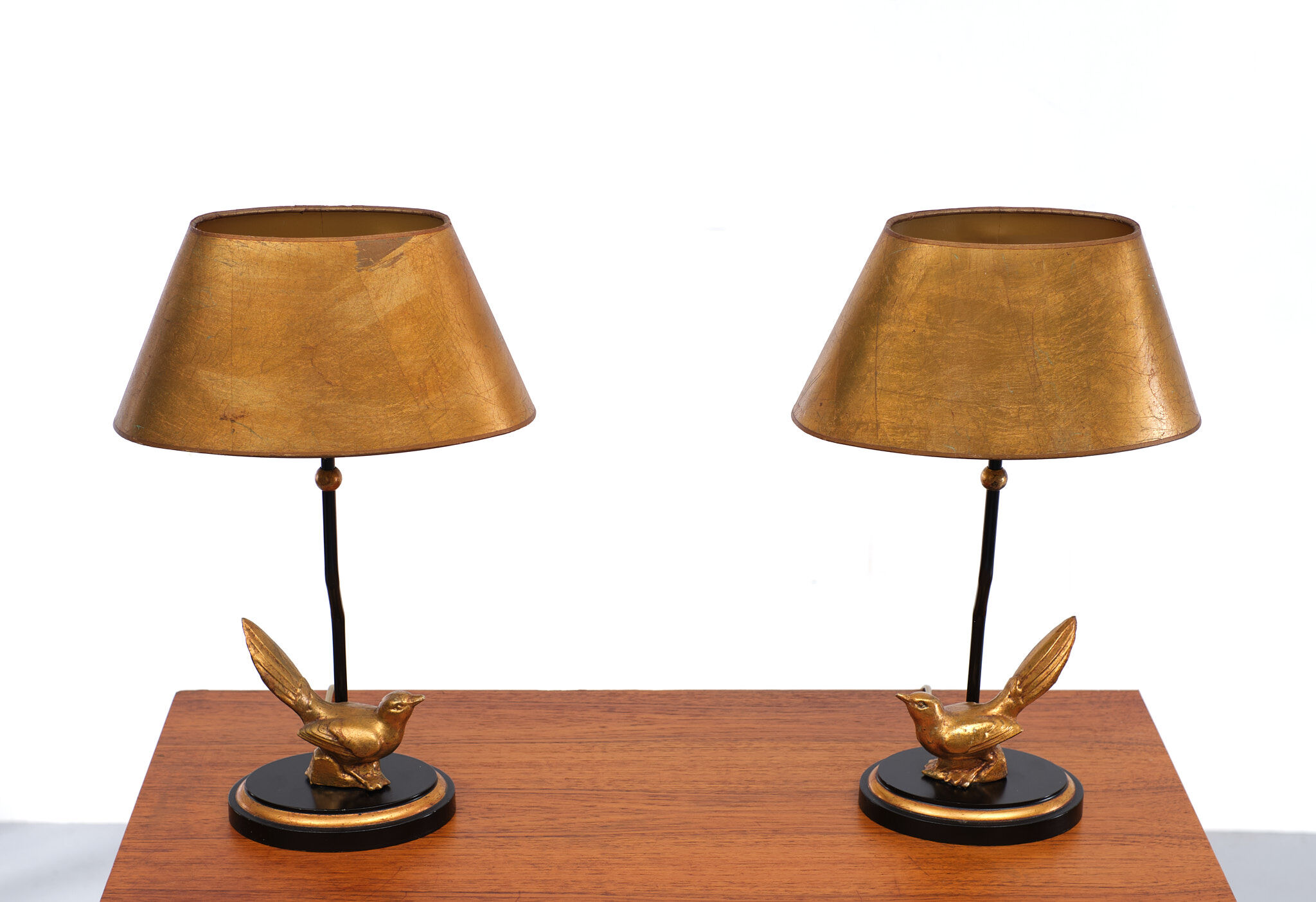 Kullmann birds lamps Hollywood Regency, 1980s