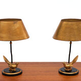 Kullmann birds lamps Hollywood Regency, 1980s