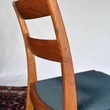 Set of 4 vintage Danish wood and wool chairs by Sax, Denmark 1960s