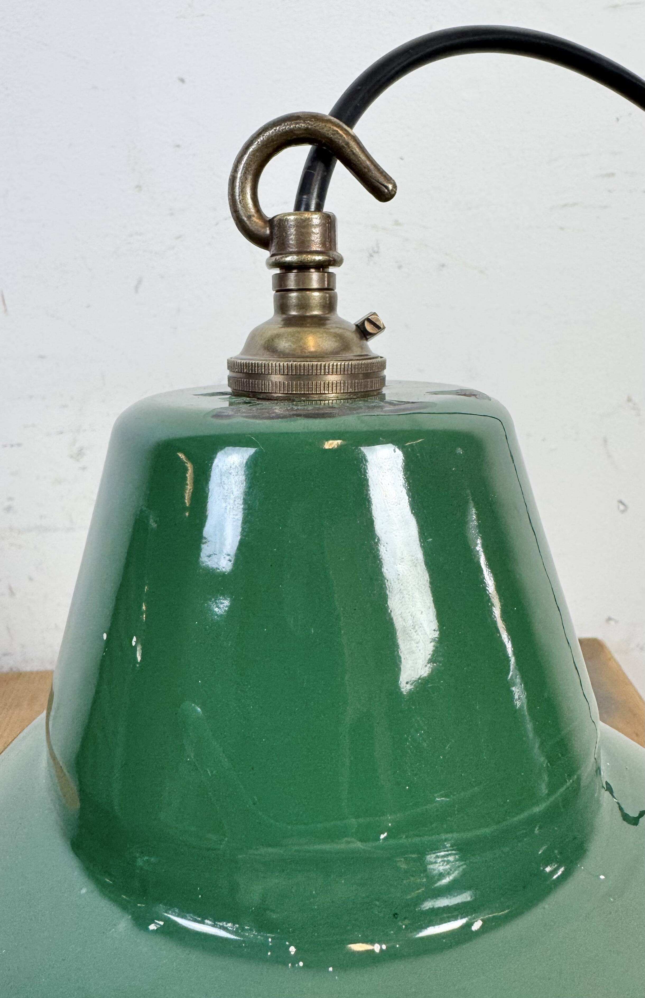Industrial Green Enamel Factory Pendant Lamp, 1960s