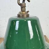Industrial Green Enamel Factory Pendant Lamp, 1960s