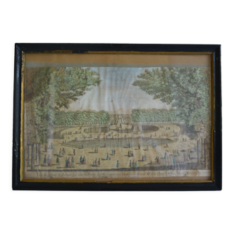 Paris les champs elysees optical view engraving 18th century