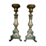 Pair of church candleholders, 19th century