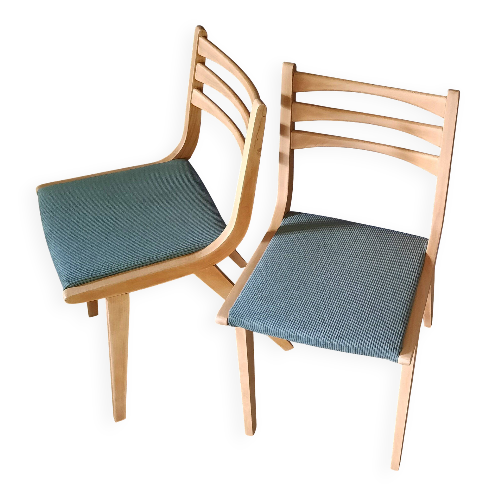 Pair of restored 1960s compass leg chairs
