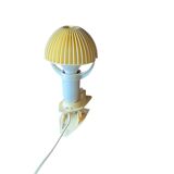 Small mushroom clip lamp Sarlam beige plastic vintage night light