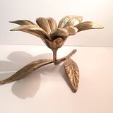 70s brass flower ashtray