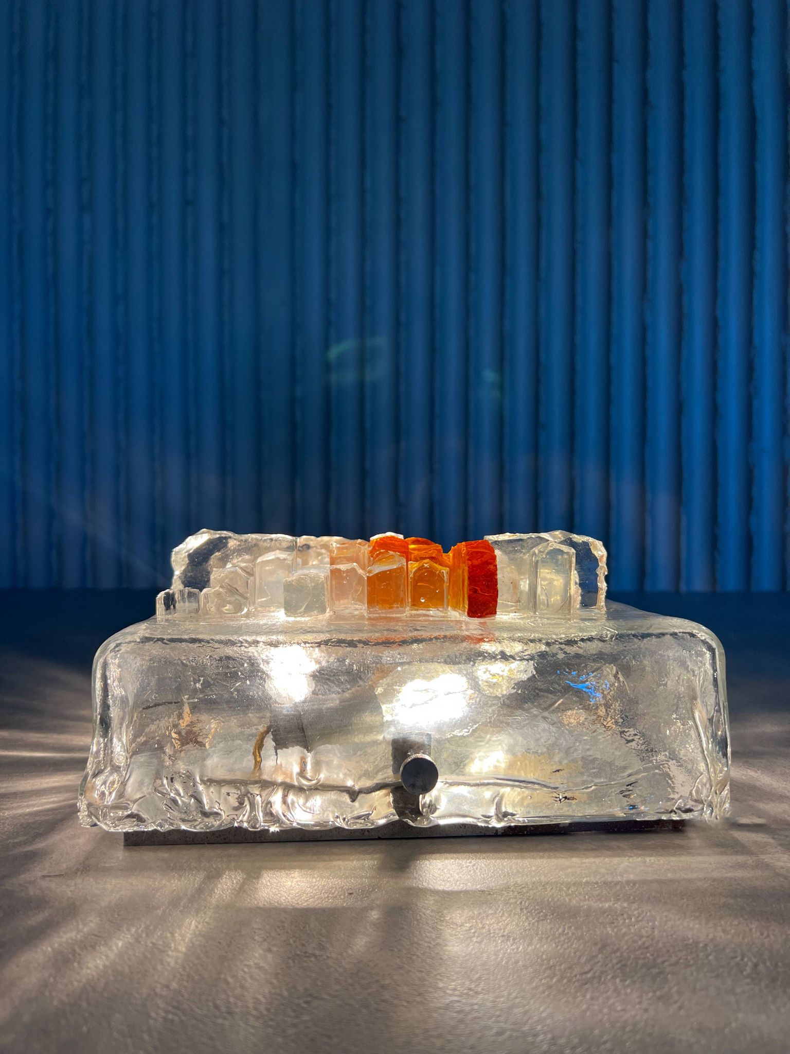 Vintage PoliArte Glass Wall / Ceiling Lamp — Italian Sculptural Lighting