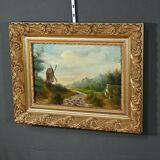 Oil on Canvas “The Mill” by N. Okolowicz – Early 20th Century