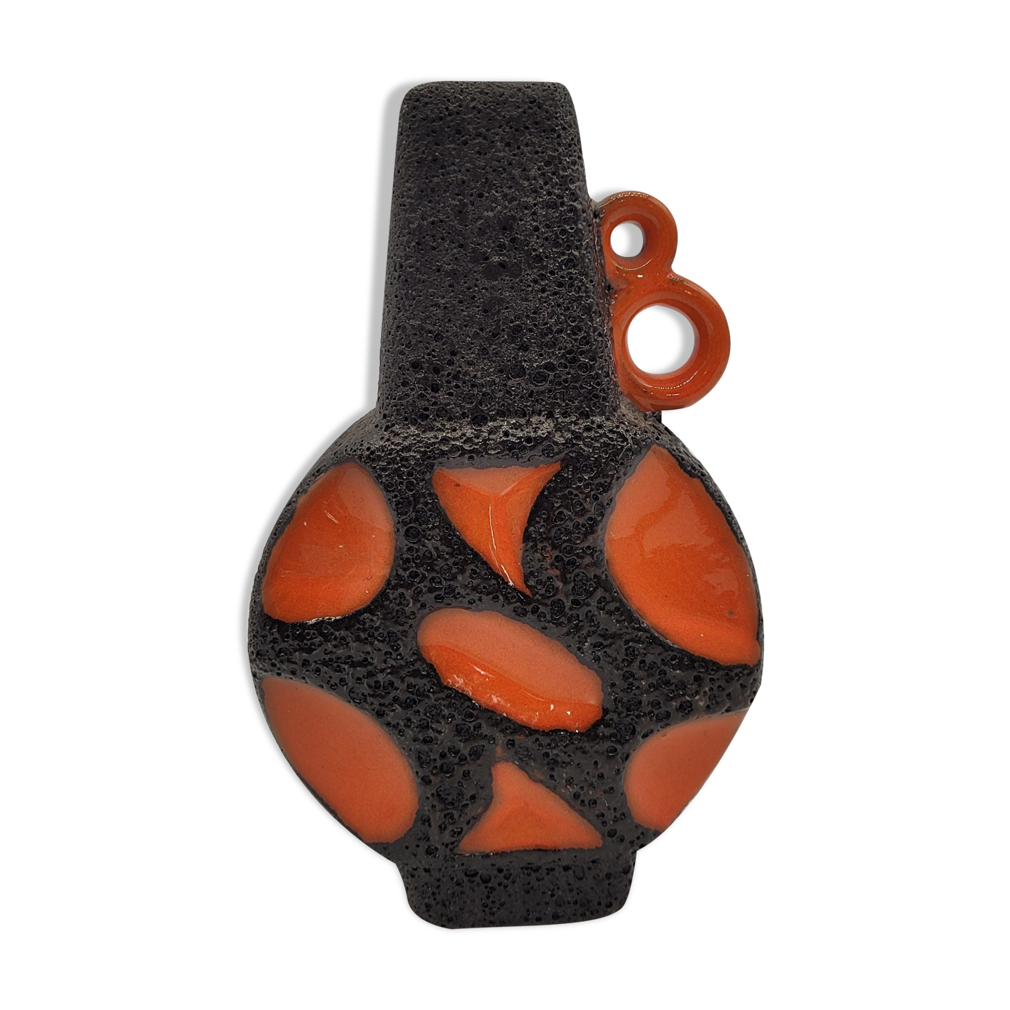 Vase orange lava black