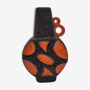 Vase orange lava black