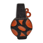 Vase orange lava black