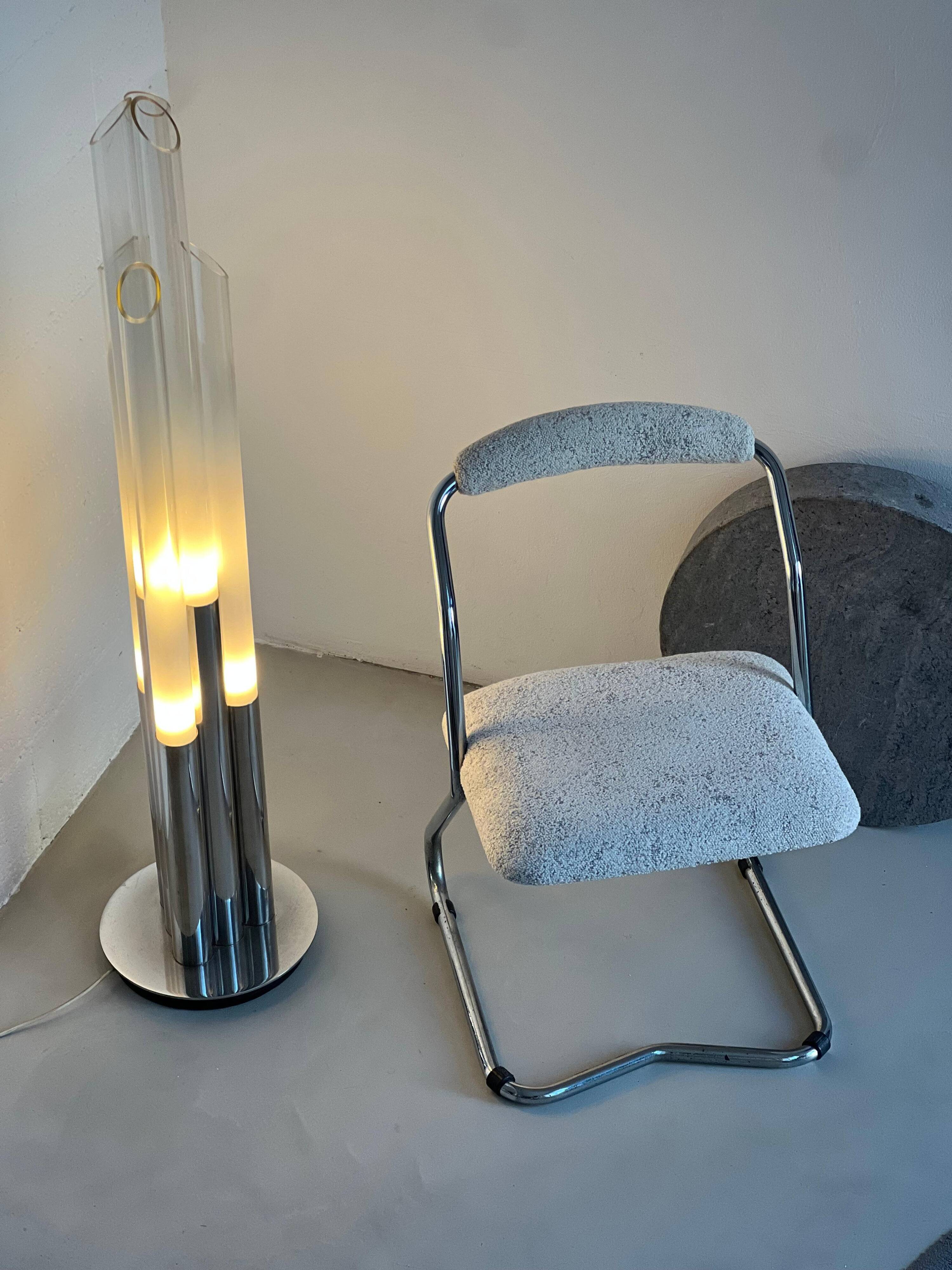 Vintage 1960s Nason, Mazzega, Murano Glass and Metal floor lamp