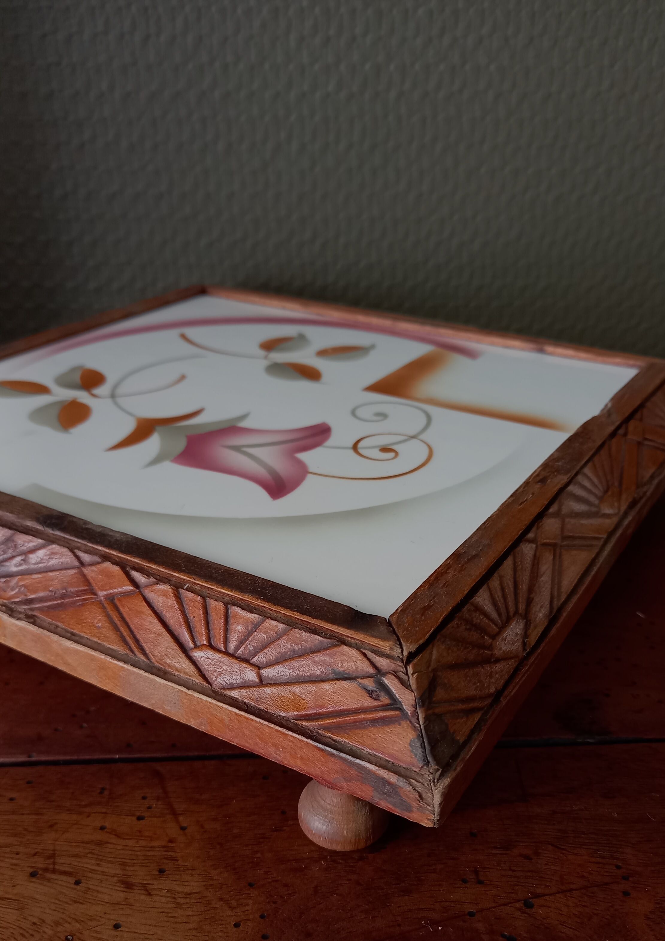 Faience tile trivia and Art Deco carved wooden tower