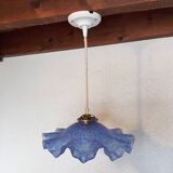 Vintage draped opaline glass pendant.