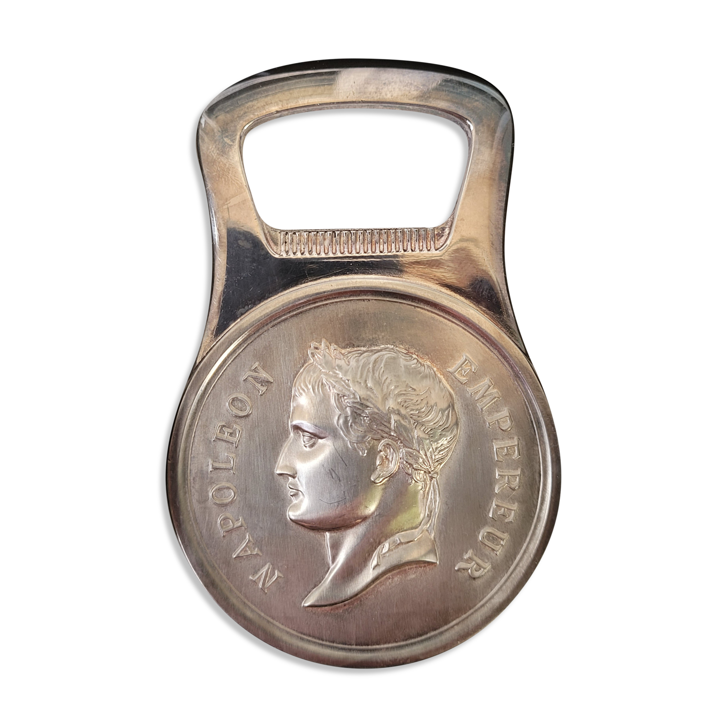 Napoleon Emperor bottle opener in his silver metal case Christofle Paris Gallia Brasserie series