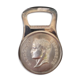 Napoleon Emperor bottle opener in his silver metal case Christofle Paris Gallia Brasserie series