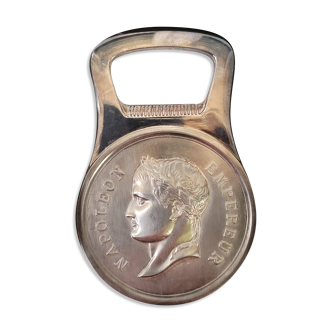 Décapsuleur Napoléon Empereur dans son étui  métal argenté Christofle Paris série Gallia Brasserie