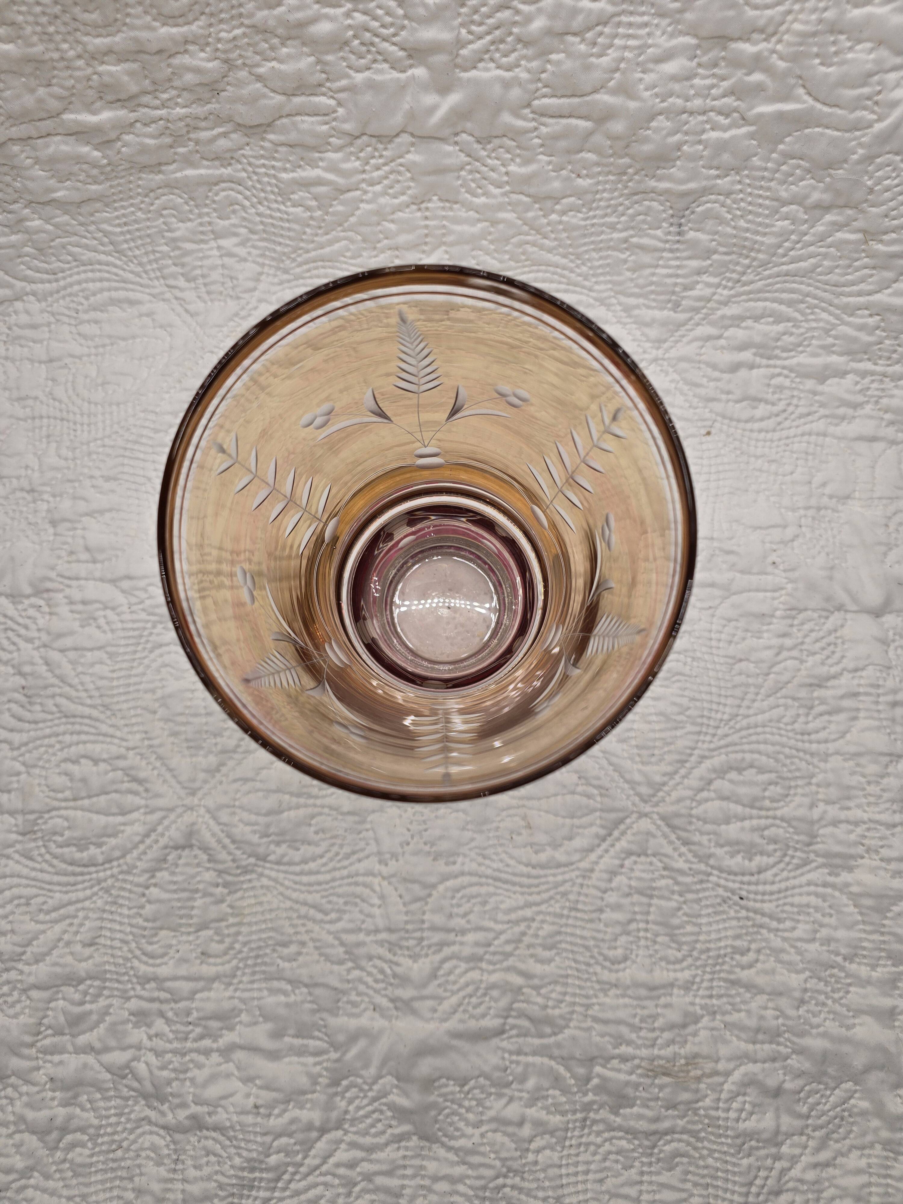 50s vase with gold and burgundy decor