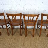 Set of 4 mismatched vintage bistro chairs