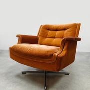 Midcentury lounge set swivel armchairs & sofa 'Madmen style'