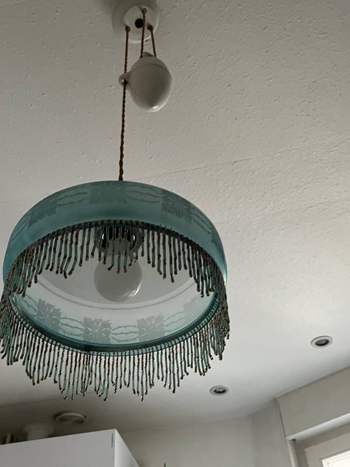 Lustre années 30 verre et pampilles