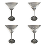 Vintage set of 4 Martini glasses
