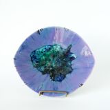 Ceramic serving plate, Violet & Blue glazes, Verno stoneware