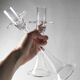 Trois bougeoirs en cristal vintage
